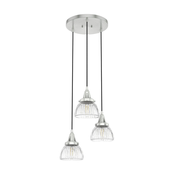 Hunter - 19325 - Three Light Cluster - Cypress Grove - Brushed Nickel from Lighting & Bulbs Unlimited in Charlotte, NC