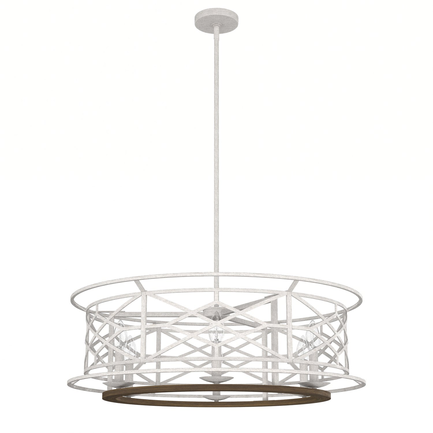 Hunter - 19330 - Six Light Chandelier - Langwood - Distressed White from Lighting & Bulbs Unlimited in Charlotte, NC