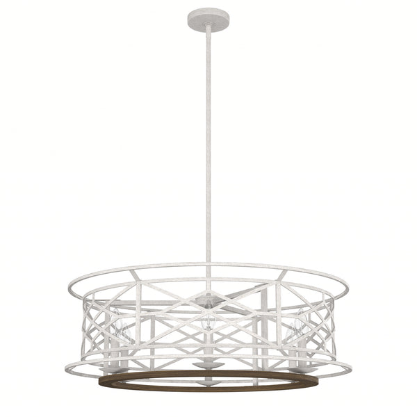 Hunter - 19330 - Six Light Chandelier - Langwood - Distressed White from Lighting & Bulbs Unlimited in Charlotte, NC
