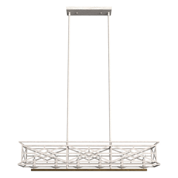 Hunter - 19334 - Six Light Linear Chandelier - Langwood - Distressed White from Lighting & Bulbs Unlimited in Charlotte, NC