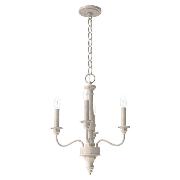 Hunter - 19854 - Four Light Chandelier - Teren - Distressed White from Lighting & Bulbs Unlimited in Charlotte, NC