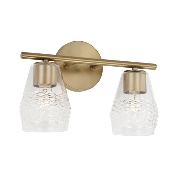 Two Light Vanity from the Dena Collection in Aged Brass Finish by Capital Lighting