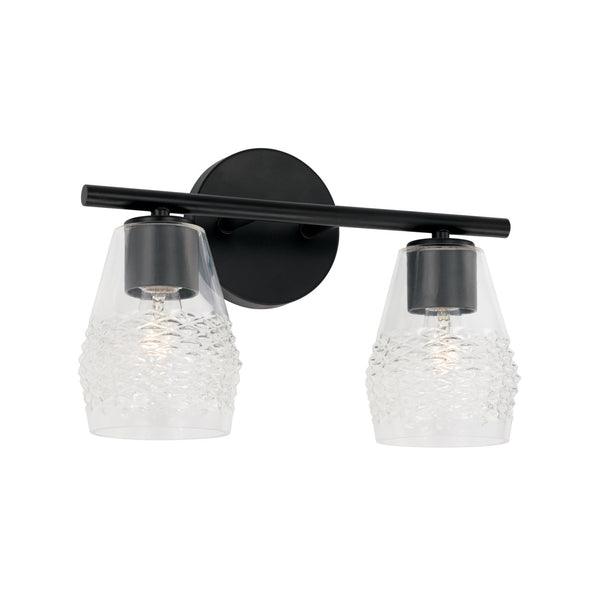 Two Light Vanity from the Dena Collection in Matte Black Finish by Capital Lighting