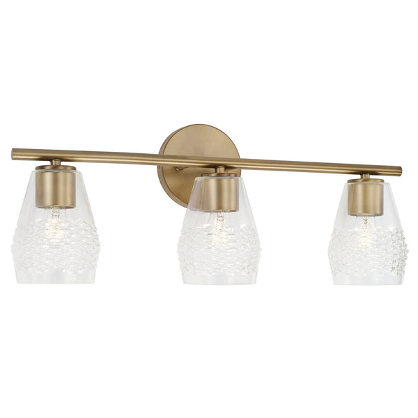 Capital Lighting - 145031AD-524 - Three Light Vanity - Dena - Aged Brass from Lighting & Bulbs Unlimited in Charlotte, NC