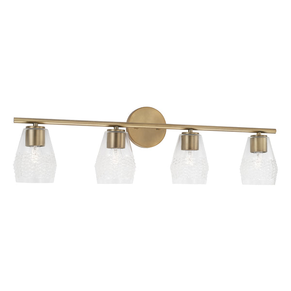 Capital Lighting - 145041AD-524 - Four Light Vanity - Dena - Aged Brass from Lighting & Bulbs Unlimited in Charlotte, NC