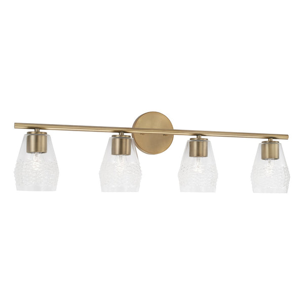 Four Light Vanity from the Dena Collection in Aged Brass Finish by Capital Lighting