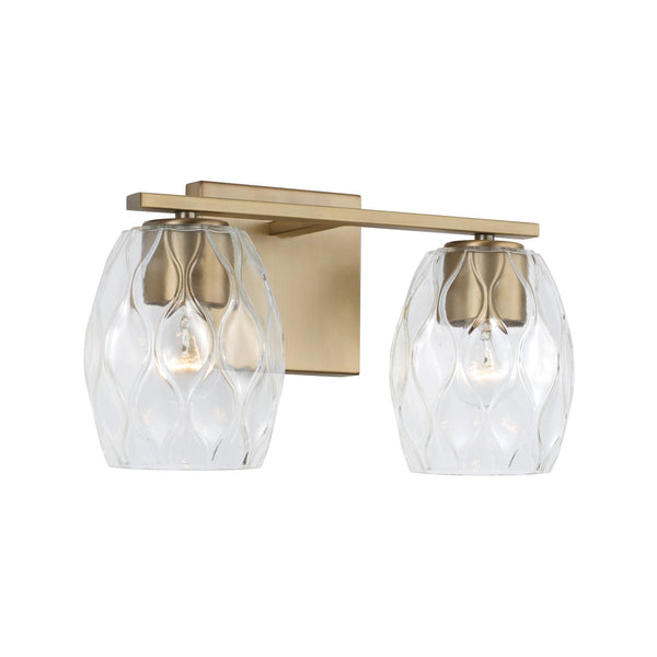 Two Light Vanity from the Lucas Collection in Aged Brass Finish by Capital Lighting