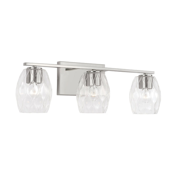 Three Light Vanity from the Lucas Collection in Brushed Nickel Finish by Capital Lighting