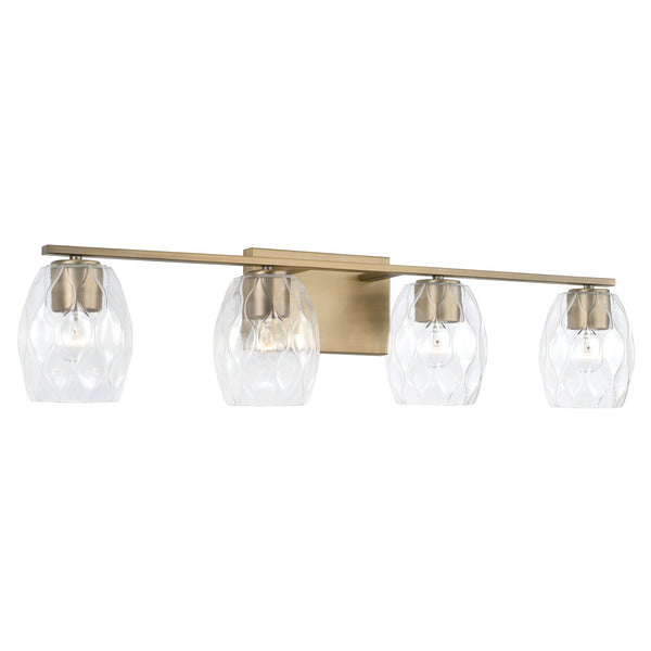Four Light Vanity from the Lucas Collection in Aged Brass Finish by Capital Lighting