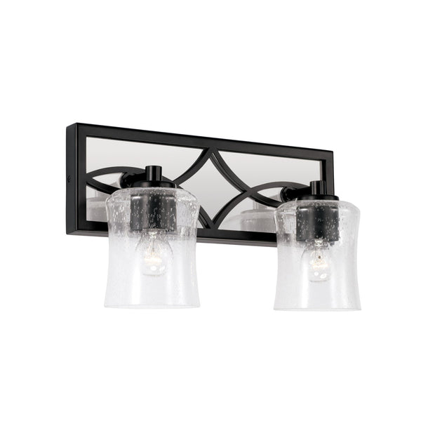 Two Light Vanity from the Avery Collection in Matte Black Finish by Capital Lighting