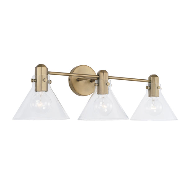 Capital Lighting - 145831AD-528 - Three Light Vanity - Greer - Aged Brass from Lighting & Bulbs Unlimited in Charlotte, NC