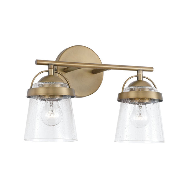 Two Light Vanity from the Madison Collection in Aged Brass Finish by Capital Lighting
