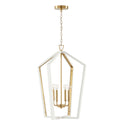 Four Light Pendant from the Maren Collection in Flat White and Matte Brass Finish by Capital Lighting