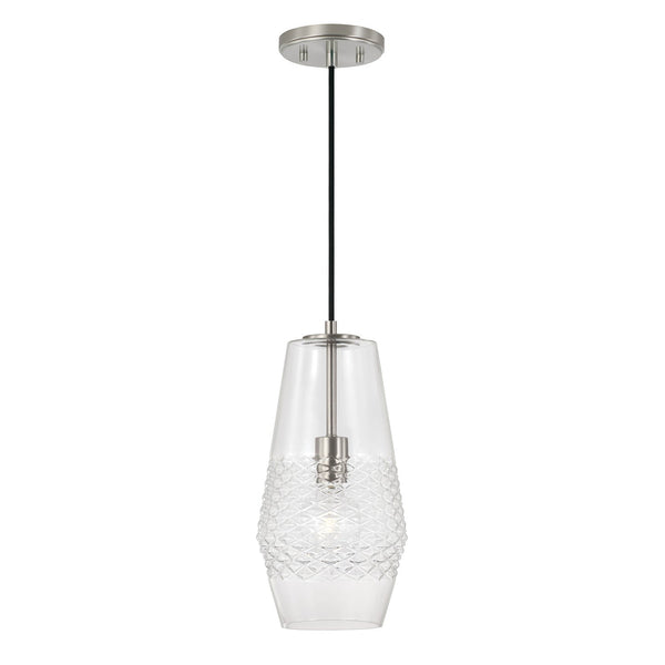 One Light Pendant from the Dena Collection in Brushed Nickel Finish by Capital Lighting