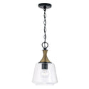 One Light Pendant from the Amara Collection in Matte Black with Brass Finish by Capital Lighting