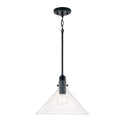 One Light Pendant from the Greer Collection in Matte Black Finish by Capital Lighting