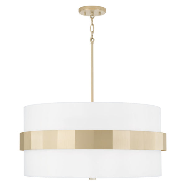 Four Light Pendant from the Sutton Collection in Soft Gold Finish by Capital Lighting