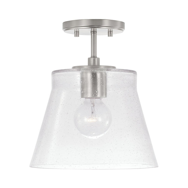 One Light Pendant from the Baker Collection in Brushed Nickel Finish by Capital Lighting