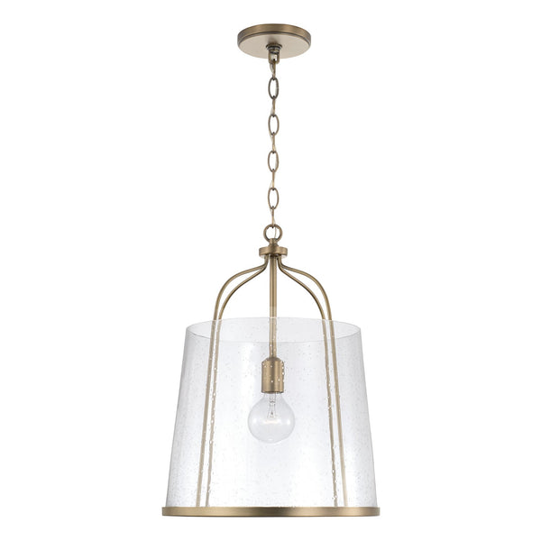 One Light Pendant from the Madison Collection in Aged Brass Finish by Capital Lighting