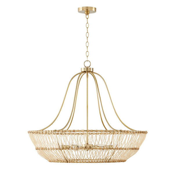 Six Light Chandelier from the Wren Collection in Matte Brass Finish by Capital Lighting