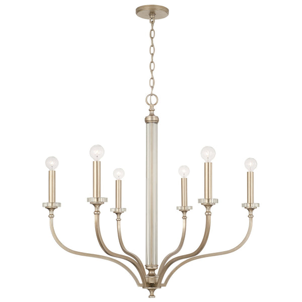 Six Light Chandelier from the Breigh Collection in Brushed Champagne Finish by Capital Lighting