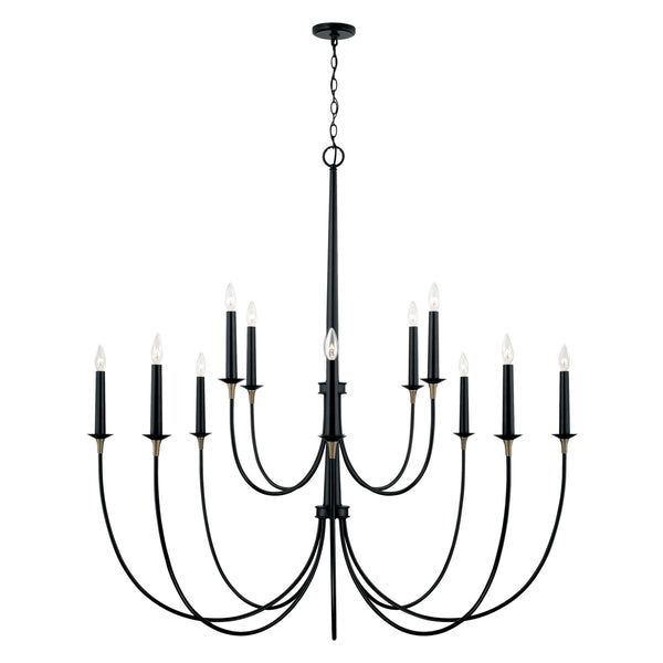 Capital Lighting - 445601KB - 12 Light Chandelier - Amara - Matte Black with Brass from Lighting & Bulbs Unlimited in Charlotte, NC