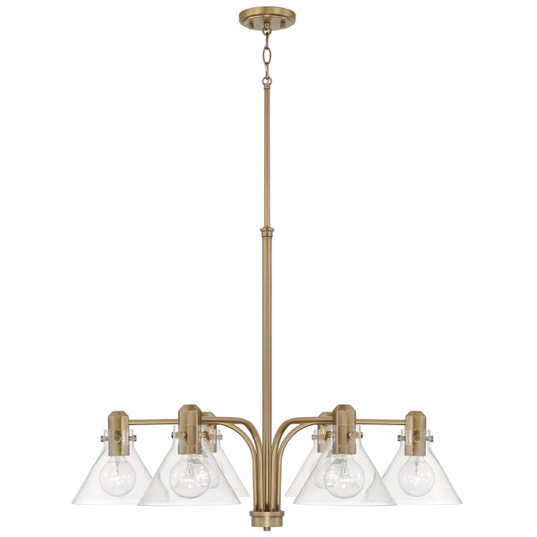 Capital Lighting - 445861AD-528 - Six Light Chandelier - Greer - Aged Brass from Lighting & Bulbs Unlimited in Charlotte, NC