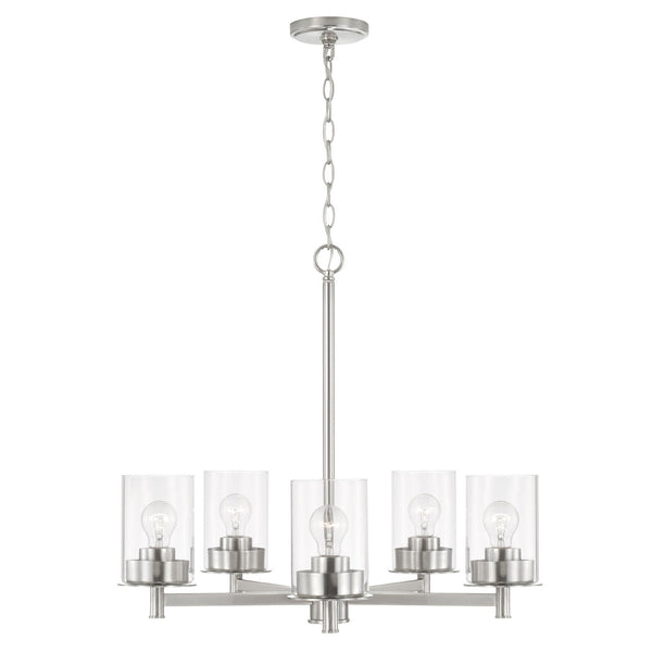 Five Light Chandelier from the Mason Collection in Brushed Nickel Finish by Capital Lighting