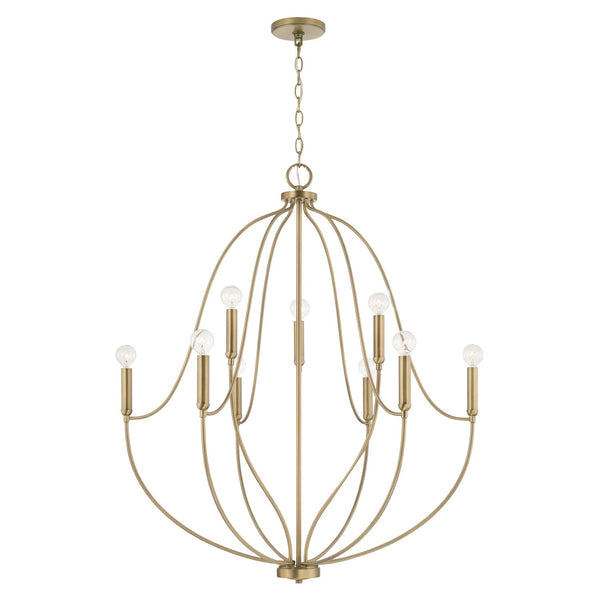 Nine Light Chandelier from the Madison Collection in Aged Brass Finish by Capital Lighting