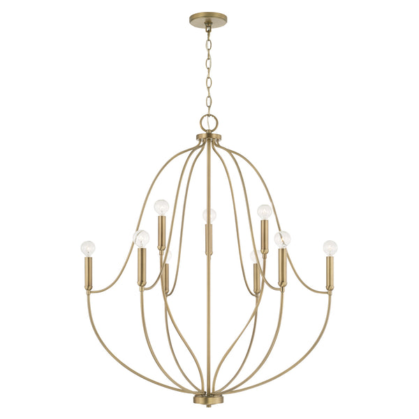Capital Lighting - 447091AD - Nine Light Chandelier - Madison - Aged Brass from Lighting & Bulbs Unlimited in Charlotte, NC
