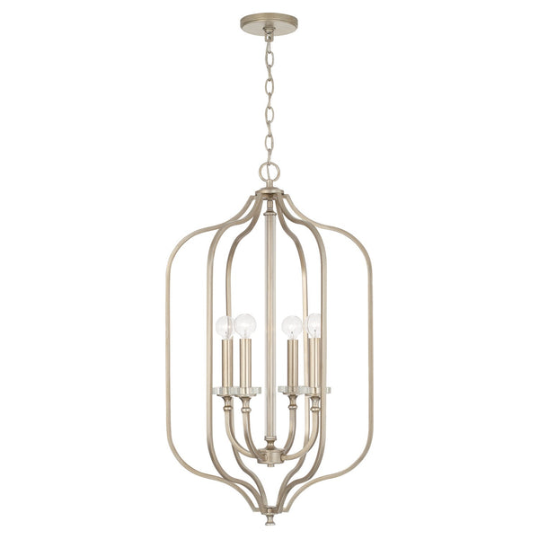 Four Light Foyer Pendant from the Breigh Collection in Brushed Champagne Finish by Capital Lighting