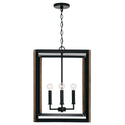 Capital Lighting - 545442KD - Four Light Foyer Pendant - Rowe - Matte Black and Brown Wood from Lighting & Bulbs Unlimited in Charlotte, NC