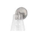 One Light Wall Sconce from the Baker Collection in Brushed Nickel Finish by Capital Lighting