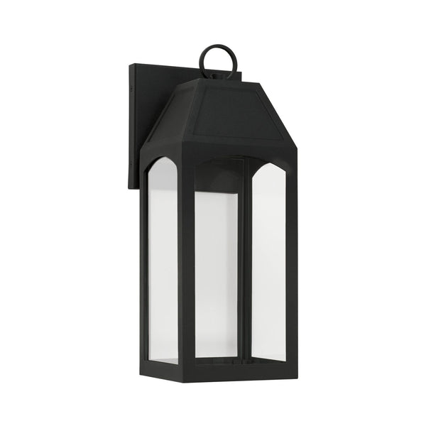 Capital Lighting - 946311BK-GL - One Light Outdoor Wall Lantern - Burton - Black from Lighting & Bulbs Unlimited in Charlotte, NC