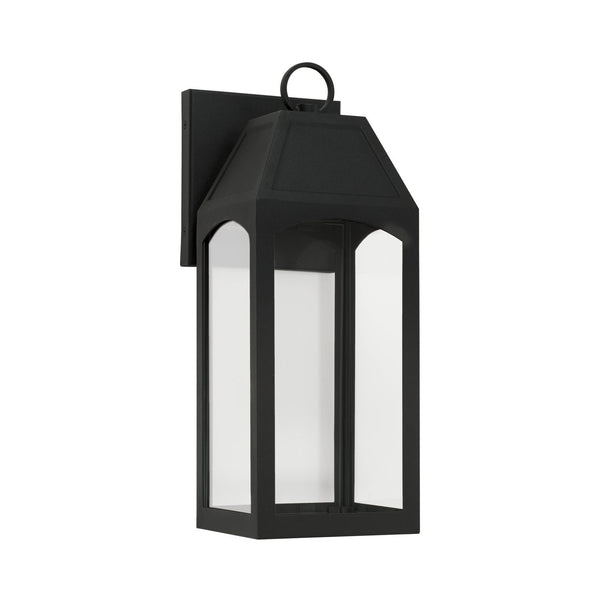 One Light Outdoor Wall Lantern from the Burton Collection in Black Finish by Capital Lighting