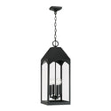Four Light Outdoor Hanging Lantern from the Burton Collection in Black Finish by Capital Lighting