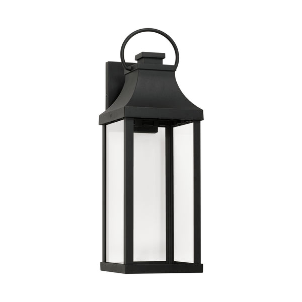 Capital Lighting - 946421BK-GL - One Light Outdoor Wall Lantern - Bradford - Black from Lighting & Bulbs Unlimited in Charlotte, NC