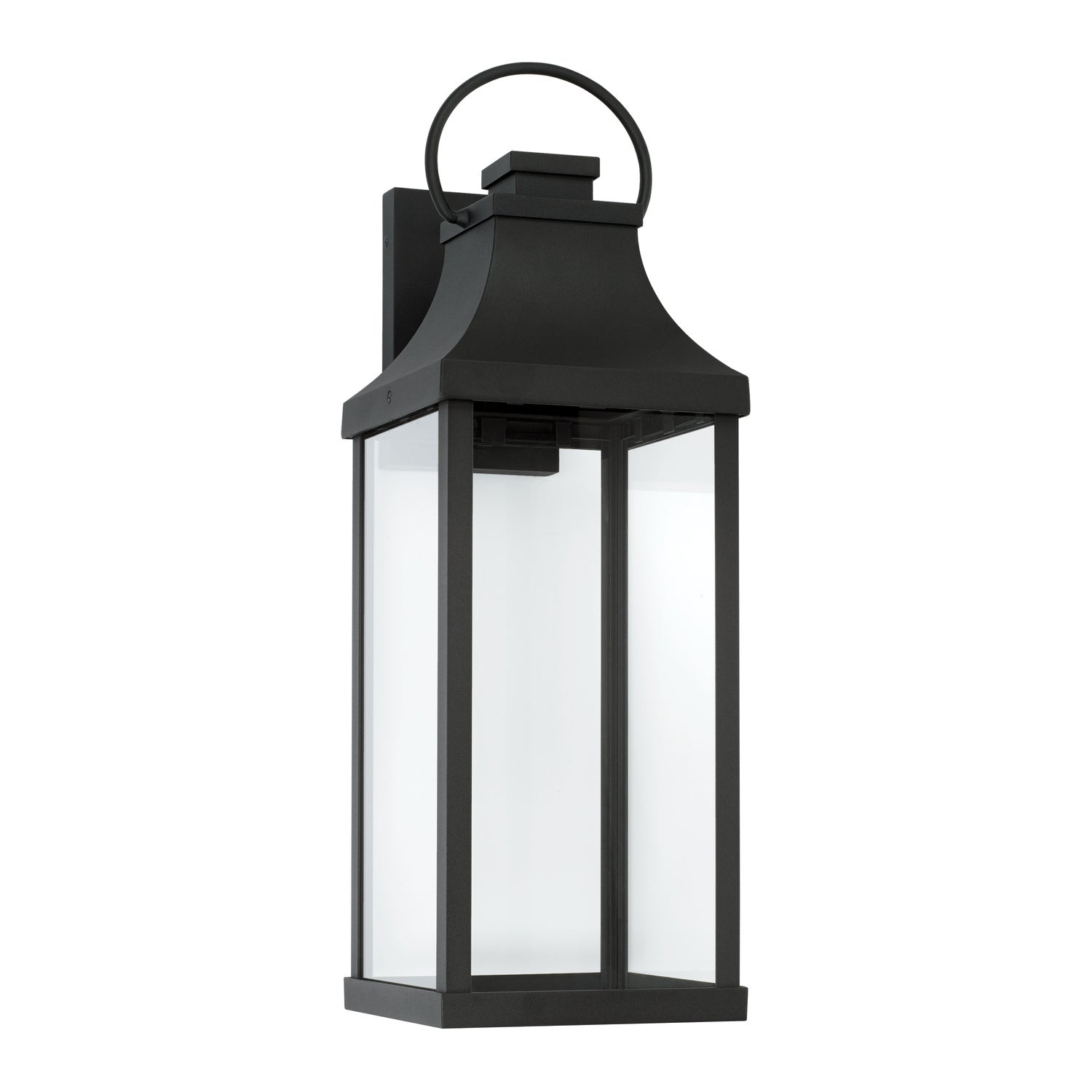 Capital Lighting - 946431BK-GL - One Light Outdoor Wall Lantern - Bradford - Black from Lighting & Bulbs Unlimited in Charlotte, NC