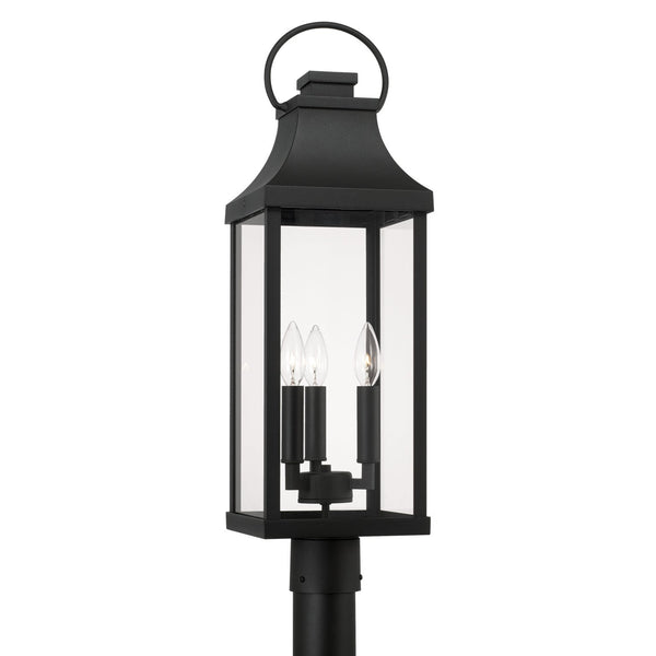 Three Light Outdoor Post Lantern from the Bradford Collection in Black Finish by Capital Lighting