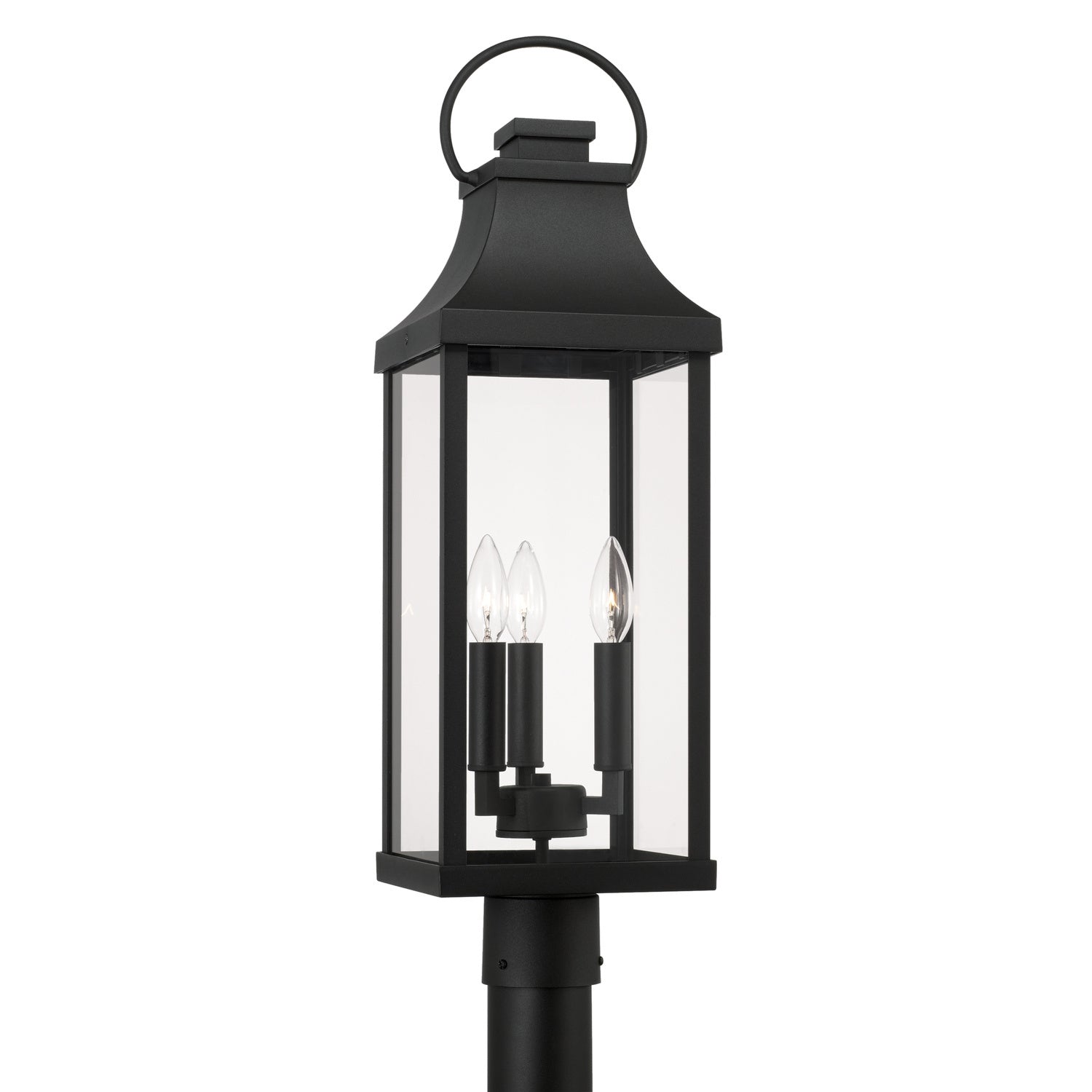 Capital Lighting - 946432BK - Three Light Outdoor Post Lantern - Bradford - Black from Lighting & Bulbs Unlimited in Charlotte, NC