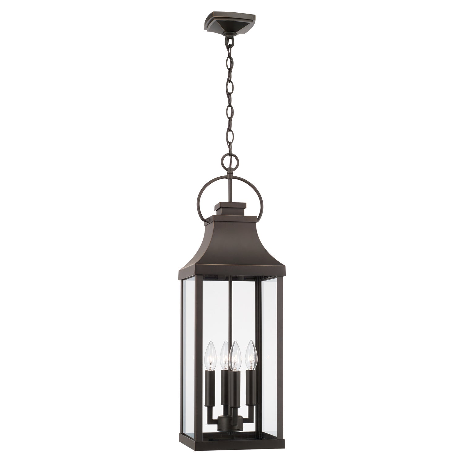Capital Lighting - 946442OZ - Four Light Outdoor Hanging Lantern - Bradford - Oiled Bronze from Lighting & Bulbs Unlimited in Charlotte, NC