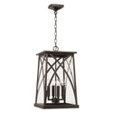 Four Light Outdoor Hanging Lantern from the Marshall Collection in Oiled Bronze Finish by Capital Lighting