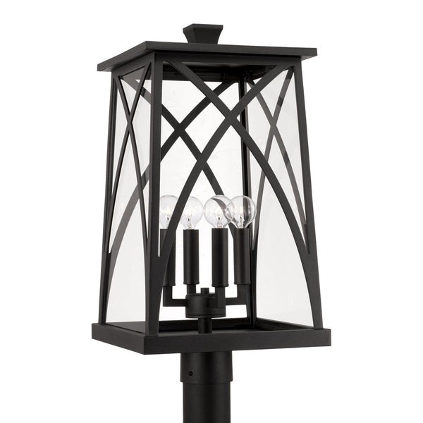 Four Light Outdoor Post Lantern from the Marshall Collection in Black Finish by Capital Lighting