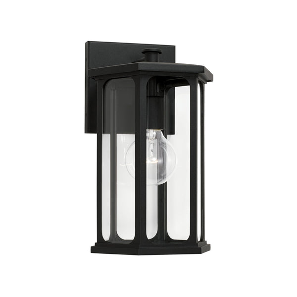 One Light Outdoor Wall Lantern from the Walton Collection in Black Finish by Capital Lighting