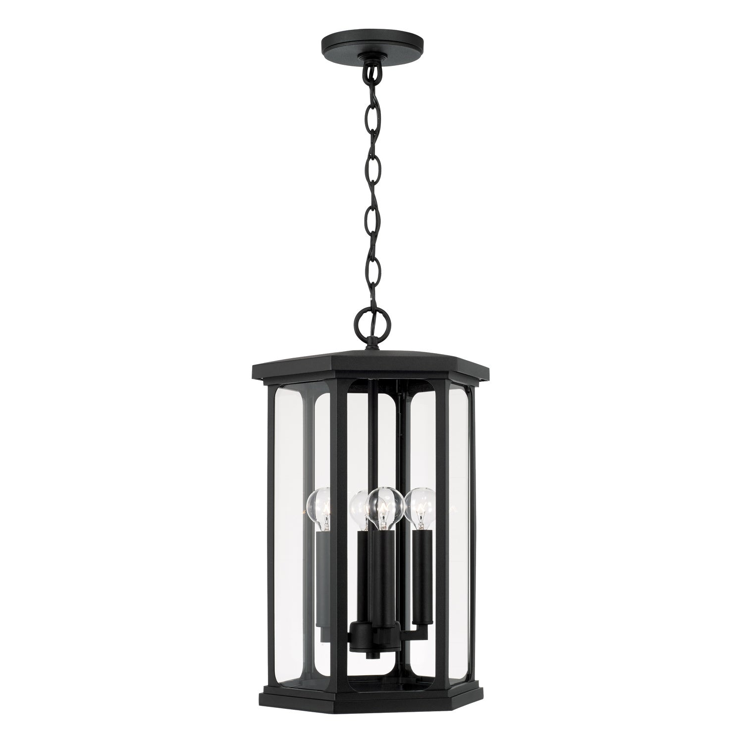 Capital Lighting - 946642BK - Four Light Outdoor Hanging Lantern - Walton - Black from Lighting & Bulbs Unlimited in Charlotte, NC