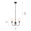 Three Light Chandelier from the Erma Collection in Olde Bronze Finish by Kichler