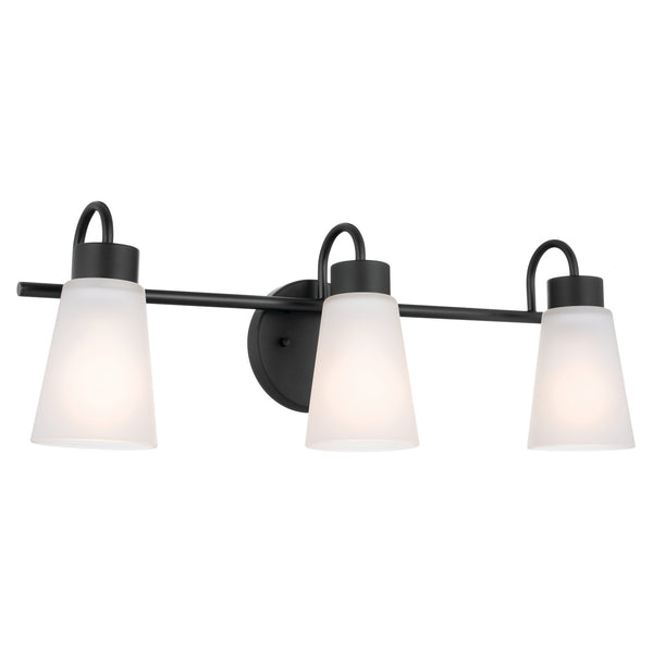 Three Light Bath from the Erma Collection in Black Finish by Kichler