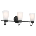 Three Light Bath from the Erma Collection in Black Finish by Kichler