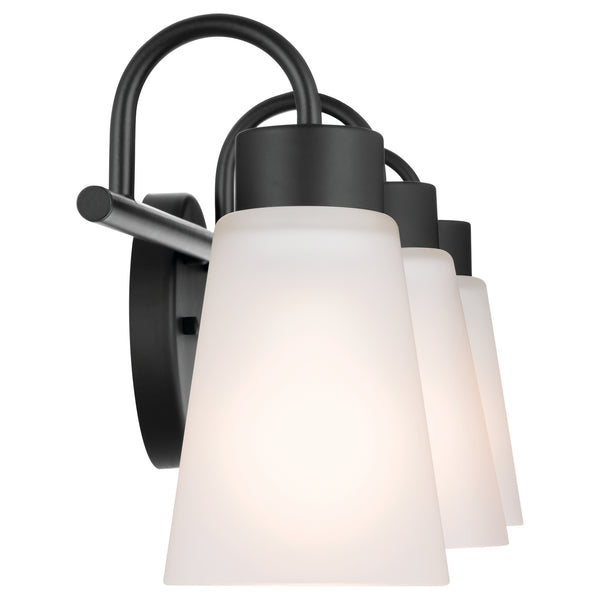 Three Light Bath from the Erma Collection in Black Finish by Kichler