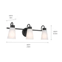 Three Light Bath from the Erma Collection in Black Finish by Kichler